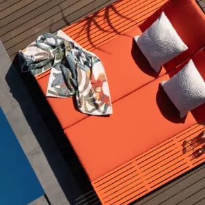 Crystal Pool Lounger with Built in Side Table